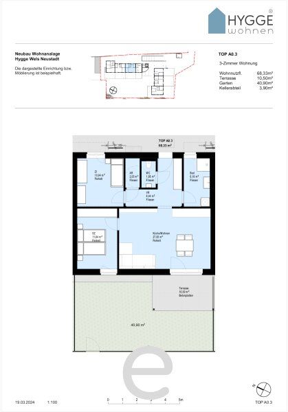 HYGGE Wohnen - Top A0.3 mit 3 Zimmer, Garten und Terrasse im EG - Bild 14