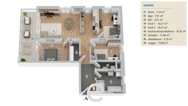 Schlüsselfertige 4-Zimmer-Neubau-Wohntraum mit großer Loggia & 2 TGP in Schleißheim - Bild 1
