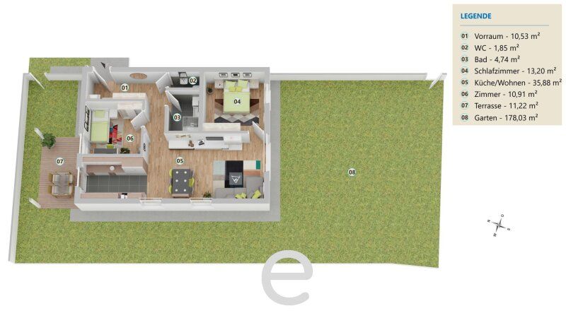 HYGGE Wohnen Top B0.3 - Erdgeschosswohnung mit Gartenparadies auf 178m² - Bild 2