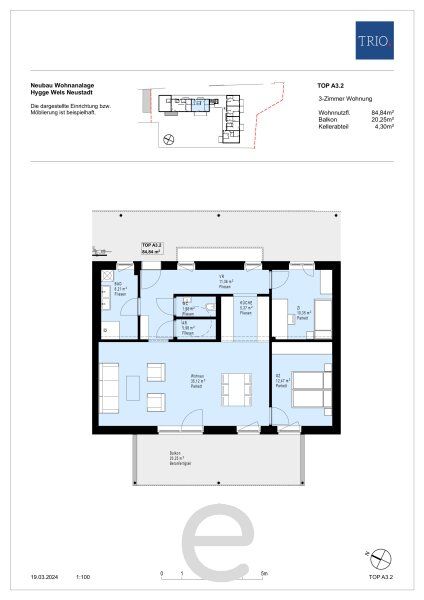 Wohnen über den Dächern von Wels – 3 Zimmer Dachgeschosswohnung mit großzügigem Balkon! - Bild 16