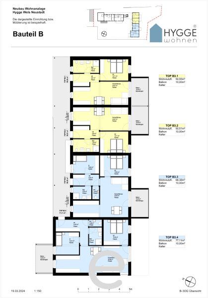 HYGGE Wohnen - Top B3.4 mit 3 Zimmer und Balkon im 3.OG - Bild 12