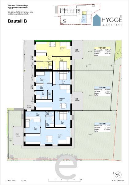 HYGGE Wohnen - Top B0.3 mit Terrasse und großzügigem Garten mit 178,03m² im EG - Bild 14