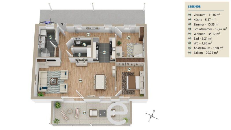 HYGGE Wohnen Top A3.2 - Penthouse mit 20m² Balkon und traumhaftem Ausblick - Bild 2