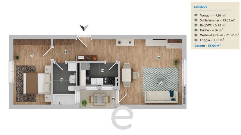 Anleger aufgepasst! Vermietete 2 Zimmer Wohnung mit Loggia und Tiefgaragenplatz in Wels - Nähe Traunauen! - Bild 13