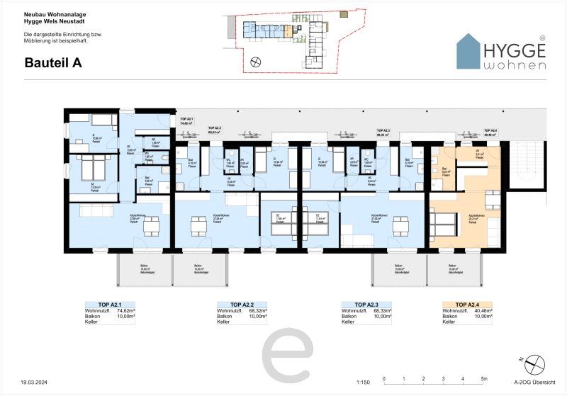 HYGGE Wohnen - 68,33m² Wohnung Top A2.3 mit Balkon im 2.OG - Bild 14