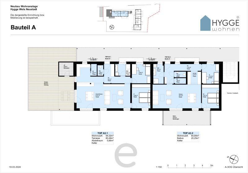 HYGGE Wohnen - Dachgeschosswohnung Top A3.1 mit großzügiger Terrasse im 3.OG - Bild 16
